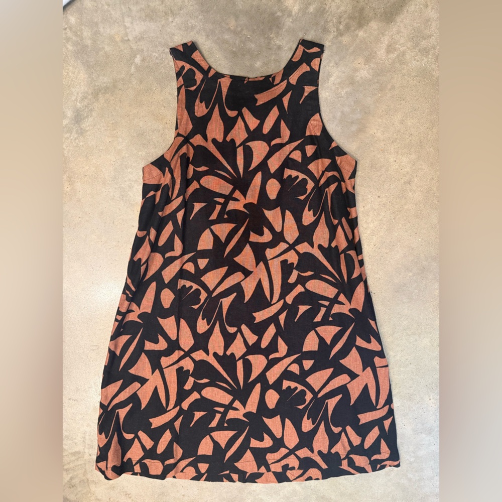 A New Day Black and Brown Floral Midi Dress